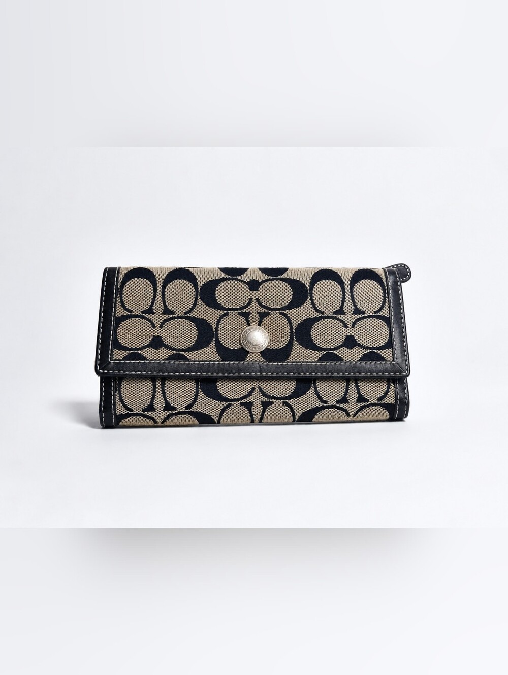 Coach Signature Logo Black and Tan Continental Wallet - Picture 9 of 9